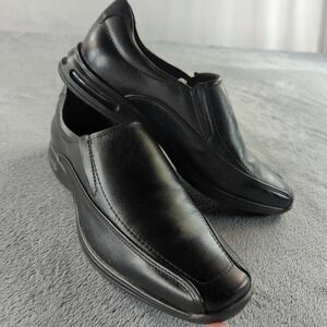 Democrata Air Shoes Mens Size 9.5 Black Leather Slip On Comfort Dress 448027-003